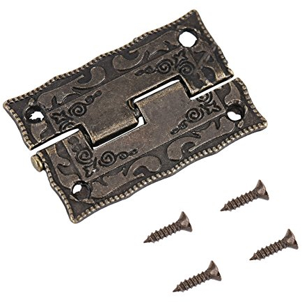 Nikou Bisagras - 10 piezas Bisagra de resorte 0 ° -270 ° Caja de bronce antiguo Bisagras Gabinete Caja de joyería Bisagras Puerta Muebles Caja de madera