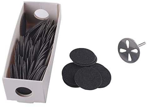 MZCMSL 100pcs Sandpaper Disc and 1pcs Metal Nail Bit, #150 Grit(Medium)