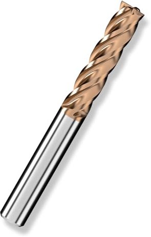 Cleqee 1 styck hårdmetall skaftfräs, 16 mm fyrkantsfräs, AlTiN-belagd, 4 blad CNC spiral-hårdmetallborr, bladlängd 70 mm x total längd 150 mm x skaftdiameter 16 mm för metallträ