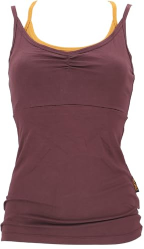 GURU SHOP yogatopp med bh av ekologisk bomull OM, damer, BRUN, 38