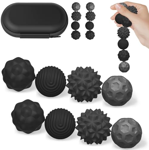 8 Bolas Magnéticas Anti-Estrés - Juguete Sensorial para Adultos y Niños, Alivia Ansiedad y Estrés con Acupresión y Fricción, Ideal para Fidgeting y Relajación (Ferroso)