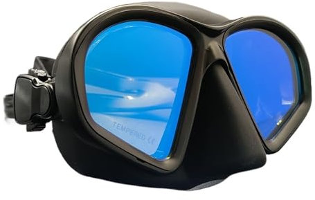 EHYSYN Maschera da Snorkeling Maschera per apnea a Basso Volume - Maschera da Nuoto in Silicone per Adolescenti con Lenti a Specchio e Occhiali da Sub Maschera Subacquea(Black 2)