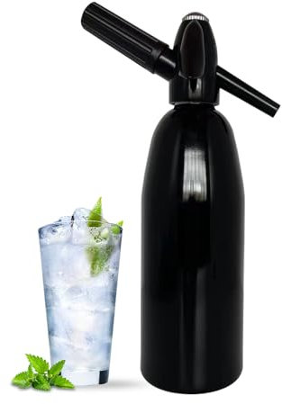 Sifone Per Soda, Macchina Per Soda da 1 Litro Macchina per Soda Al Limone in Alluminio Mini Macchina Portatile per Acqua Frizzante per Bevande Gassate Succhi Limonata E Cocktail