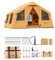 VEVOR Inflatable Tents for Camping, 8-12 Person Easy Setup Blow up Tent with Hand Pump, 4 Season Luxury Glamping Tent with 2 Skylights, Canopy, Stove Jack, 2 Doors & Mesh Windows (Include Storage Bag)
