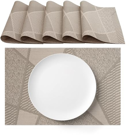 AGYO Set 6 Tovagliette Americane 30x45 cm in PVC – Resistenti e Lavabili – Design Moderno – Ideali per Tavola, Cucina, Colazione o Cena