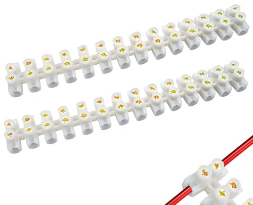 Terminal Block, 2 Pack Electrical Connector Blocks, Durable Wire Connectors, Zinc Alloy Electric Connectors for Wiring, Ideal for Home, Industrial Wiring Projects