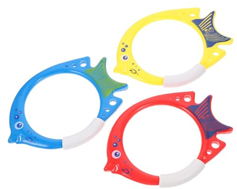 Uonlytech 3 pièces Anneaux de Plongée Poissons pour Entraînement Natation Garçon Fille Jouets Colorés Piscine Anneaux sous-Marins Ludiques pour Garçon Fille