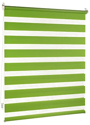 Victoria M. Doppelrollo Klemmfix ohne Bohren, 90 x 230 cm (BxH) Grün, Rollo Fensterrollo lichtdurchlässig & verdunkelnd，Duo-Rollo Klemmmontage Zebrarollo für Fenster & Türen