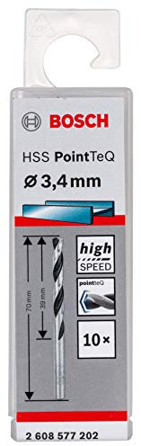 Bosch Accessories 10-Piece PointTeQ HSS Twist Drill Bit (for Metal, 3.4 x 39 x 70 mm, Drill Driver Accessories)