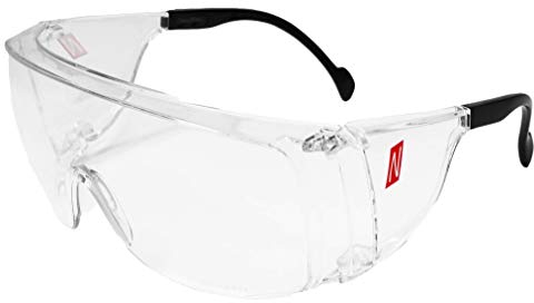 NITRAS Vision Protect OTG Schutzbrille - Überbrille mit UV-Schutz für Brillenträger - Passend für Erwachsene (Damen & Herren) - Klar (Transparent)