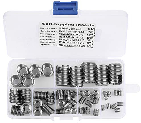 50Pcs Filetage Intérieur En Acier Inoxydable Filetage Auto-Taraudeur Inserts Filetés Renforcer l'Outil De Réparation