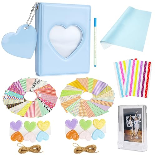 Yosuny Mini album 64 pochettes pour photos de 5 x 7,6 cm Pour appareil photo instantané Fujifilm Instax Mini 11 Mini 9 8+ 7s 25 50s 70 90 Liplay, Polaroid PIC-300/SP2/Snap/Kodak/HP Sprocket (Bleu A)