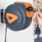 BAKAJI Automatik Kabeltrommel mit Kabel 20m Shucko-Stecker, Wandhalterung, Montagematerial Werkstatt Kabelaufroller, platzsparendes Zubehör für Schlauchtrommel