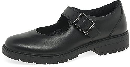 Clarks - 261611726, flickor, svart läder, Svart läder, 37 EU