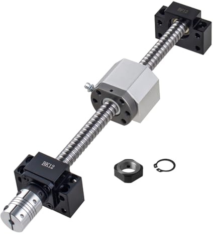 CNCYEAH Vis à billes SFU1605-1500mm Broche filetée Acier inoxydable Guide linéaire avec support BK12 / BF12, Boîtier d'écrou DSG16H + écrou à billes + accouplement pour machine à graver