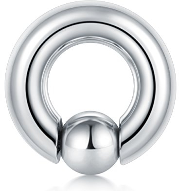 FECTAS PA Ring Prince Albert Piercing Unverlierbare Perlenringe Spring Action CBR Monster Screwball Rings 4G 16mm Chirurgenstahl Körperschmuck für Männer Frauen