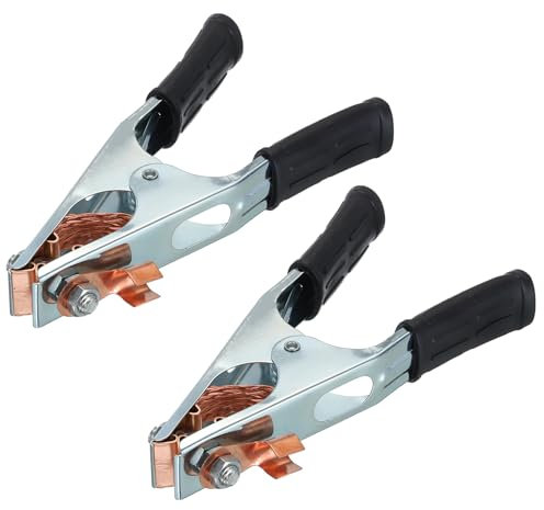 sourcing map 300A Pinza de Tierra para Soldadura Pinza de Tierra en Forma de A de Hierro para Máquina de Soldar Agarre de Cable de Tierra para Máquina de Soldar - Paquete de 2