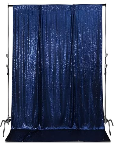 WedDecor Rideau de Toile de Fond à Paillettes Brillantes Bleu Marine 1,2 x 2,1 m pour Studio Photo, Bal, Mariage, Noël, fête d'anniversaire, célébrations, événements et décoration