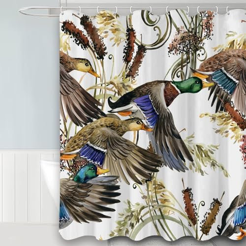 FAIRYGATE Duschvorhang Textil 180x180 Wald Duschvorhang für Badewanne Wasserdicht Anti Schimmel Effekt 180 x 180 cm B8224