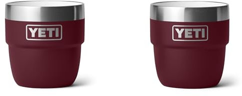 YETI Rambler Lot de 2 tasses à expresso empilables en acier inoxydable isolées sous vide, motif de vigne sauvage, 118 ml