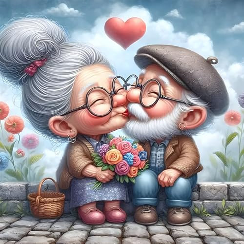 DPIDEA Diamant Painting Bilder für Erwachsene, Diamond Painting Liebe DIY Diamant Malerei Runde Steine 5D Diamant Painting für Zuhause Dekor 30x30 cm