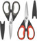2 Pack Kitchen Scissors, Stainless Steel Heavy Duty Scissor with Serrated Nutcracker, Blade Covers, Multipurpose Cooking Scissors for Meat, Fish, Seafood, Vegetables, Chicken, Pizza, Dishwasher Safe