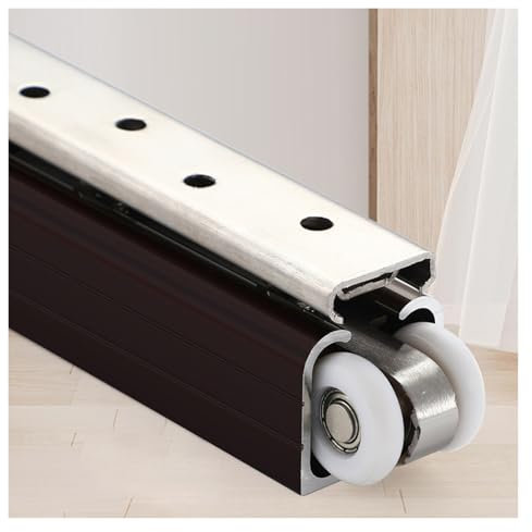 Sliding Door Kit Track Rail - Customizable Invisible Pocket Door Sliding System, Ceiling/Wall Mount for Bifold Bypass Doors