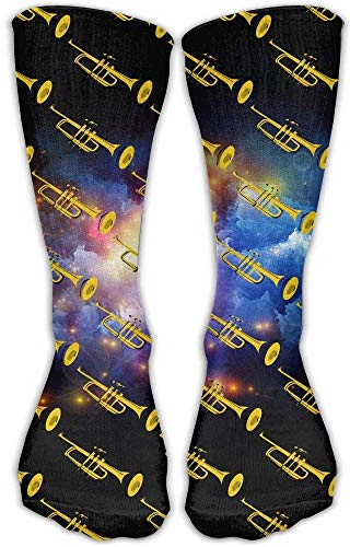 Goldene Trompeten-Socken aus Baumwolle, modische Socken für Damen und Herren
