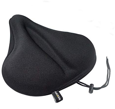 FUCNEN Sattelbezug Gel für Heimtrainer 29 x 27 cm Breit Fahrrad Sattelbezug Groß für Rennrad Hometrainer Stationäre Fahrräder Gelsattel überzug Bequeme Weiche Gel-Konstruktion Gelüberzug