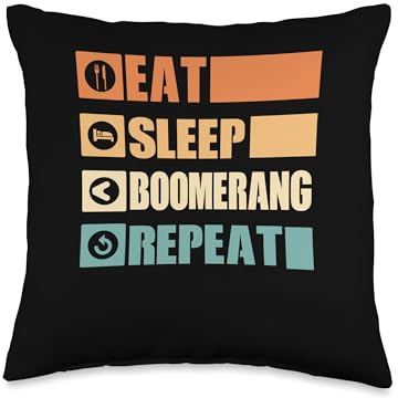 Eat Sleep Boomerang Repeat Boomerang Thrower Boomerang Sport Throw Pillow