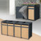 ML-Design Mülltonnenbox 4er mit Pflanzdach für 4 Tonnen, 240L 264x80x124 cm Lärchenoptik, Stahl, wetterfest, Abschließbare Mülltonnenverkleidung mit Tür, Müllbox Mülltonnecontainer Mülltonnenabdeckung