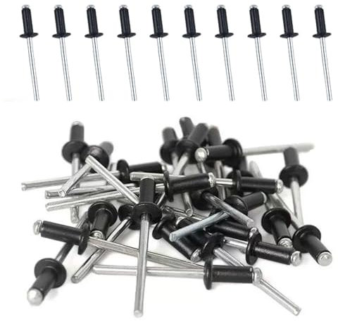 Remaches de 150 piezas, remaches negros, remaches ciegos de cúpula, remaches de metal, remaches populares, juego de remaches