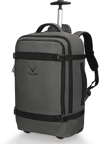 Hynes Eagle 42 l trolley ryggsäck resväska med hjul handbagage handbagage för resor och företag 17 tum 54 x 35 x 23 cm, Grå 2024-1, Rucksack