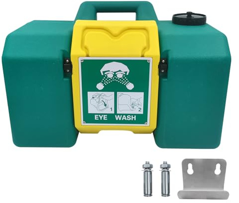 Akoleyer 8 Gallon Portable Eye Wash Station,Wall Mounted Emergency Eyewash Station with Dual Spray,OSHA-Approved Ansi Certified First Aid Eye Wash Units