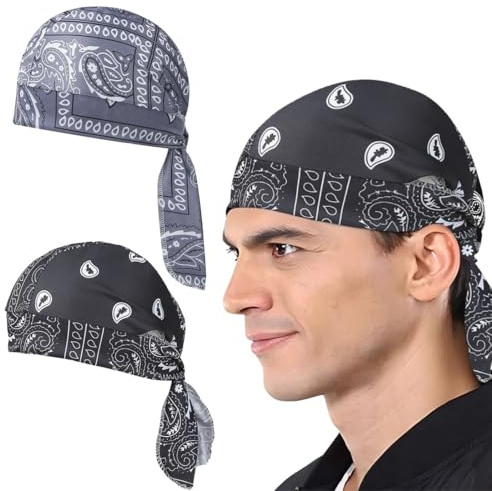 2 Pièce Bandana pour homme et femme - Respirant - Pour le sport, Doublure de casque de cyclisme, Randonnée Cyclisme Moto Running Sport été Léger Confortable Respirant