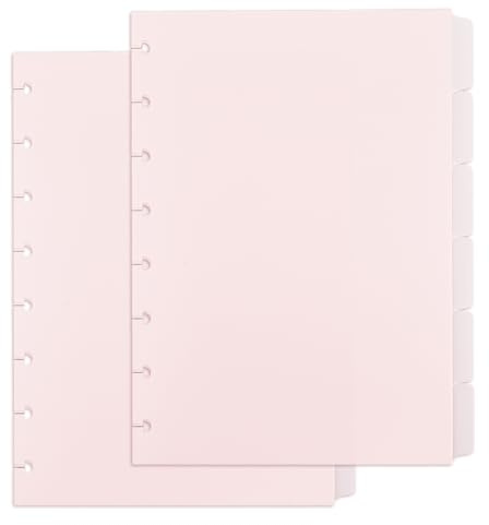 SUPERFINDINGS 12 hojas, 8 divisores de pestañas A5, 6 pestañas, divisores de carpeta A5, divisor de disco rosa con 6 pestañas, divisor de plástico, páginas de índice, 8.3 x .6.2 pulgadas