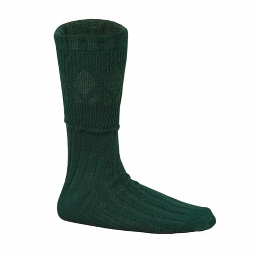 Calzini scozzesi in misto lana per kilt, abbigliamento tradizionale delle Highland, nero, bianco, grigio, verde, Verde, S