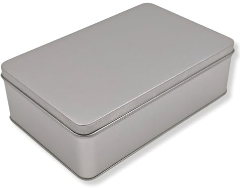 MediMuc Klassisk Blank platt MAXI flasklock, kakburk, godisburk, kryddburk, miniburk för små redskap volym ca 1,6 l mått L/B/H 19,7 x 12,8 x 6,5 cm