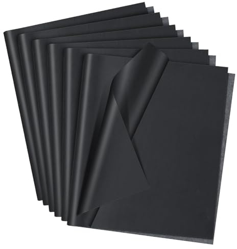 PPcdfre Lot de 20 feuilles de papier carbone ciré noir 43,2 x 61 cm pour le travail du bois, le dessin, le traçage et le transfert