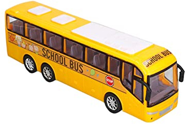 Dan&Dre Giocattoli per Auto Modello Mini Bus, Giocattoli per Autobus a Inerzia Gialli per Regali di Decorazioni per la Casa per Bambini di età Superiore a 3 Anni