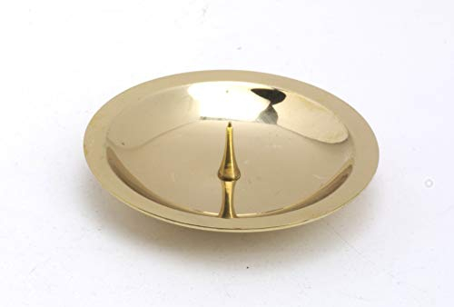 Assiette à bougies, Diamètre extérieur 8 cm, Laiton, Or, Poli, Forme Ronde, Petite é Pine