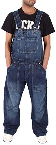 DianShaoA Peto Corte Ajuste Holgado Pantalón para Hombre Mono Vaquero Mezclilla Jumpsuit Casual Pantalones con Bolsillos Azul Marino 3XL