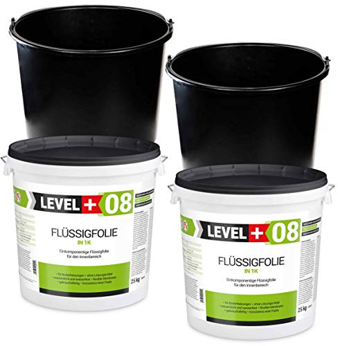 Set di guarnizioni in pellicola liquida da 50 kg + secchio per malta, in PVC, 20 l, per doccia, bagno, cucina, mastice