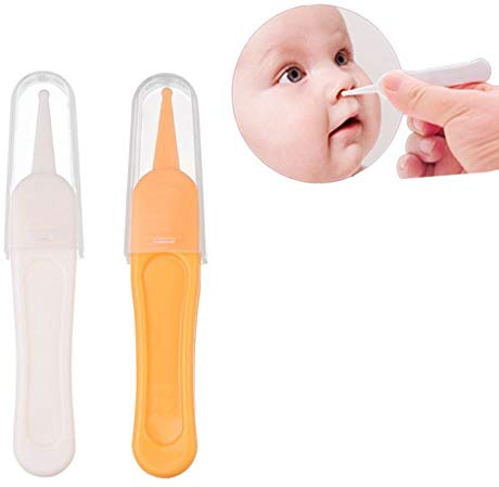 2 x Baby-Nasenpinzetten, Sicherheits-Rundkopf-Nasen-Reinigungsclip, Neugeborenen-Ohren-Nasenreinigungs-Werkzeug