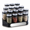 Set x 16 barattoli spezie con coperchio + vassoio per conservare, 3 opzioni di dimensioni di fori per la dispersione, design esclusivo ed elegante, colore argento con nero