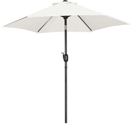 Yaheetech Parasol de Jardin Extérieur Parasol Inclinable 230cm/270cm/327cm avec 6 Baleines Cadre en Métal Protection Solaire pour Jardin Terrasse Patio Piscine Plage Balcon 230 cm Crème