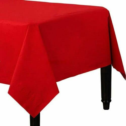 Karrma Ltd. 4 x Red Paper Table Cloth 90 x 90cm Disposable Table Cover For All Occasions Baby Shower, Wedding, Birthday, Christmas, Halloween, Easter Party Decorations