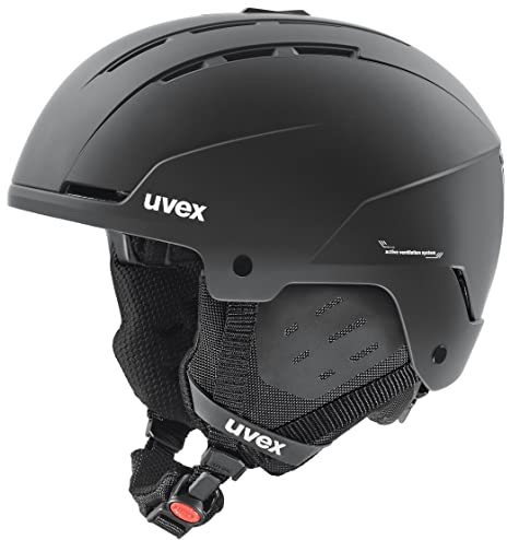 uvex Stance - robuster Skihelm für Damen und Herren - individuelle Größenanpassung - optimierte Belüftung - Black matt - 51-55 cm