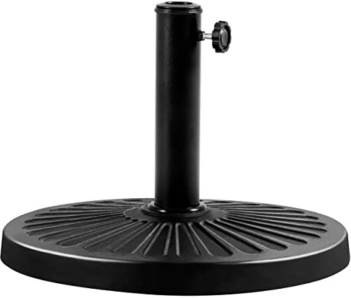 Abician Pied de Parasol Rond 10 kg Socle de Parasol en Résine Style Vintage Accessoire d'extérieur pour Jardin Restaurant Terrasse Piscine Noir/Vignes