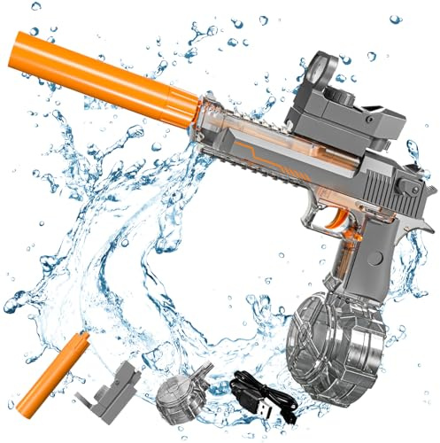 Pistolet à eau électrique automatique - Grande portée - Pour enfants et adultes - Pour l'extérieur, la plage, la piscine, les fêtes